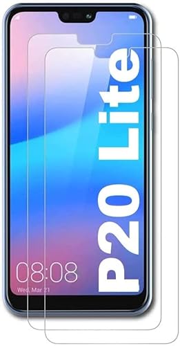 [2 Stück] Panzer Schutz Glas kompatibel mit Huawei P20 Lite Displayschutzfolie, Schutzfolie [kein Glas] 9H,100% Fingerabdrucksensor Nano-Tech