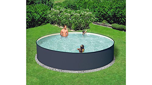 HANSEATIC Set (6-tlg.): Rundpool »Anthrazit« inkl. Sandfilteranlage (in 6 Größen) 90 cm x 300 cm