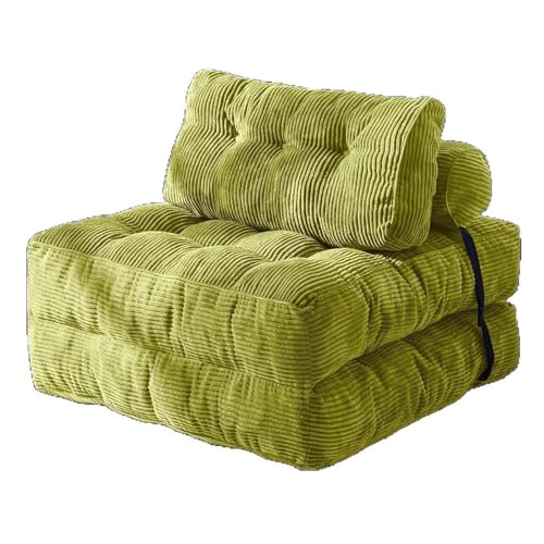Faltbares Schlafsofa umwandelbarer 3-in-1 Sofa Bett Schlafsessel mit Kissen Sitzsack-Sofa Stuhl Komfortable Schlafcouch Bodensofa-Lounge für Schlafzimmer Wohnzimmer 85 * 85cm, green