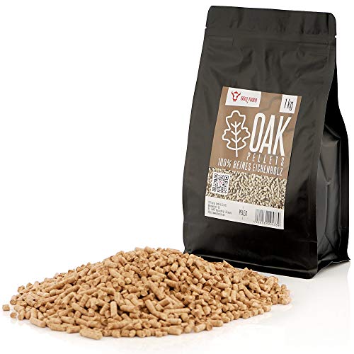 BBQ-Toro Grillpellets Eiche aus 100% Eichenholz | 1 kg | Eichenpellets für Grill, Smoker, Pellet-Pizzaofen und Heizungsanlagen | Grillpellets Smoker, Holzpellets Smoker, Pellets zum Heizen