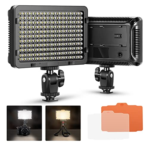 NEEWER 176 LED Videoleuchte Streaming Licht 5600K dimmbar Videolicht Panel mit 1/4 Zoll Gewinde, Key Light für Canon Nikon Pentax Panasonic Sony und andere DSLR Kameras Beleuchtung Fotografie