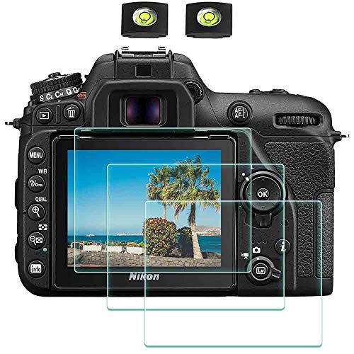ULBTER Displayschutz schutzfolie für Nikon D7500 Kamera und Blitzschuh-Abdeckung, Glas Displayschutzfolie 0,3 mm Härtegrad 9H gehärtetes Anti-Fingerabdruck, Anti-Bubble Anti-Staub- 3 Stück