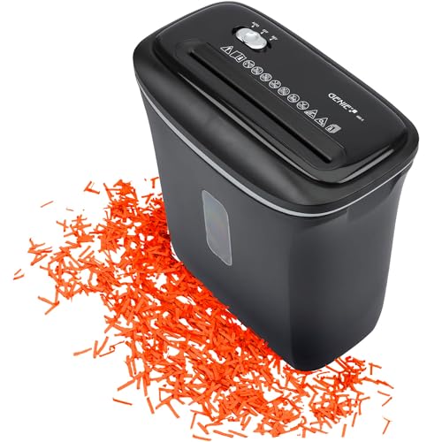 Genie 480X Aktenvernichter Shredder | Papierschredder 8 Blatt Partikelschnitt | Sicherheitsstufe P-4 | Automatische Start-Stopp-Funktion | 12L Papierkorb | Überhitzungsschutz | Dokumentenvernichter