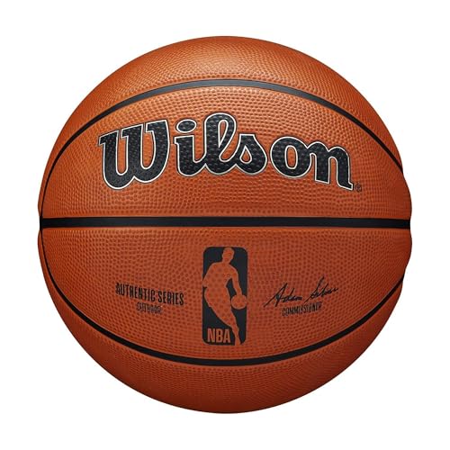 Wilson Basketball NBA AUTHENTIC SERIES, Outdoor, Tackskin Gummi, Größe: 7, Braun