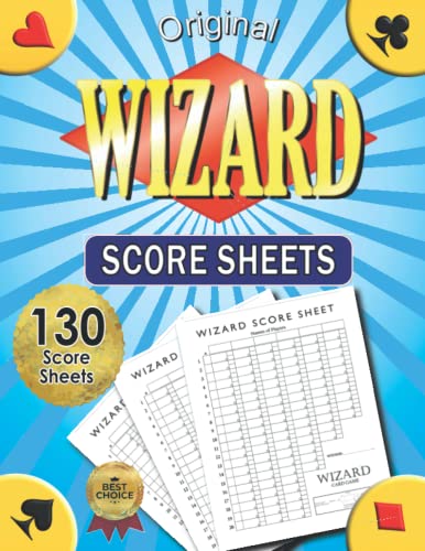 Original Wizard Score Sheets: 130 Large Large Print Score Pads for Scorekeeping - 8.5 x 11 inches
