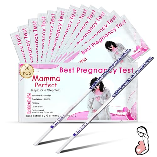 30 Stück Frühschwangerschaftstest Streifen, Schwangerschaftstest Kombipack, Zuverlässiger Schwangerschaftstest Frühtest, Schnellerkennung Teststreifen, Zuhause verwenden