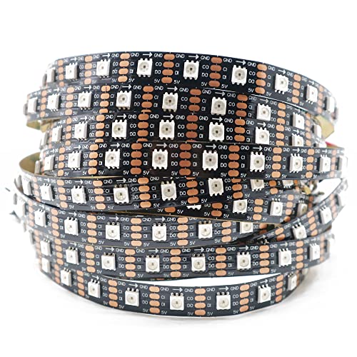 APA102C SK9822 RGB Adressierbares Streifenlicht 16.5ft 5m 60 Pixel/LEDs/m 300 LEDs 5050 SMD LEDs Nicht wasserdicht IP20 DC5V Schwarz PCB