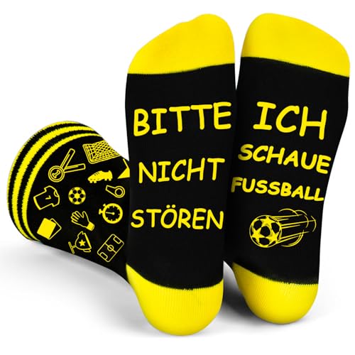 Trustnice Geschenke für Männer Fussball Fanartikel Lustige Socken mit Spruch Bitte Nicht Stören Ich Schaue Fußball - Fussball Geschenke Jungen Kinder Damen Herren Geburtstagsgeschenk Fussball Socken