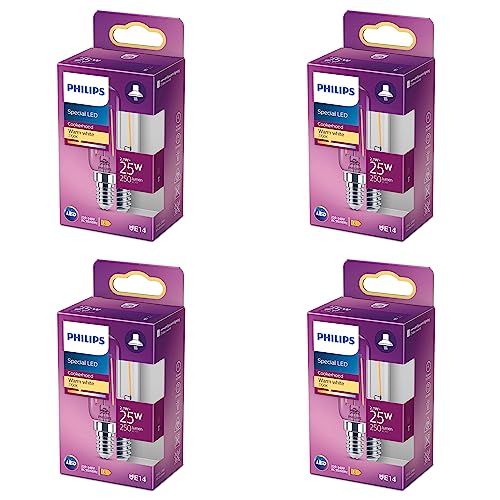 Philips Vorteilspaket - E14 - LED Lampe für Dunstabzugshaube - Hell - 25W - Nicht dimmbar - Warmweißes Licht - Set 4 Stück