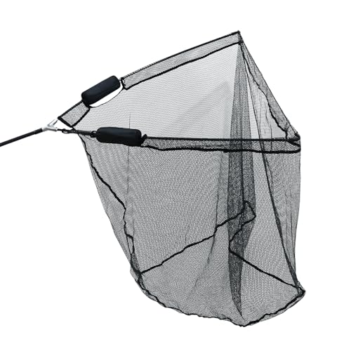MK-Angelsport Karpfenkescher 42 Zoll – 2-teilig & gummiert – robuster Kescher für Karpfenangeln – faltbar, teleskopierbar & fischschonend – Angelkescher mit Netz für Profi & Einsteiger
