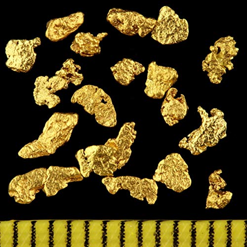 20 Stück echte Premium Goldnuggets aus Alaska je 2-3 mm + Echtheitszertifikat Super Geschenk