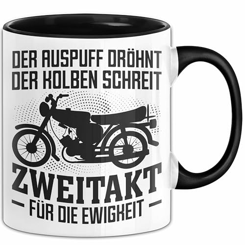 Zweitaktmotor Für Die Ewigkeit Moped Tasse Geschenk (Schwarz)
