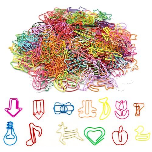 FIMWOLZ 40 Pcs Büroklammern Metall buntes Tier-Design Cartoon-Lesezeichen Geschenke für Frauen Kinder Haustierliebhaber