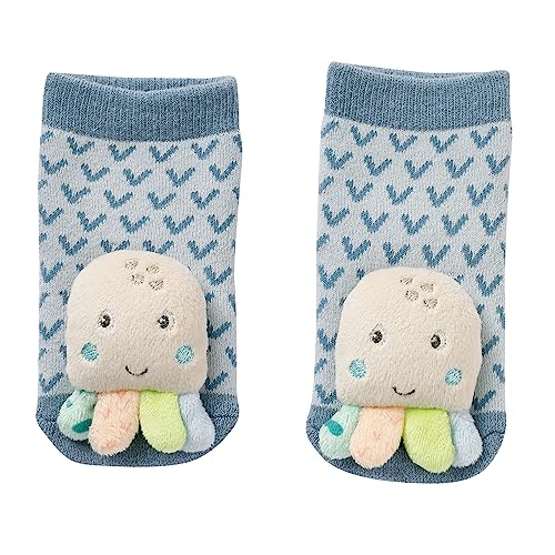 Fehn Rasselsocken Baby Oktopus – Babysocken mit Rassel Funktion – Socken zur Förderung der Motorik – Babykleidung optimal als Erstlingssöckchen – Lernspielzeug für Babys & Kinder von 0-12 Monaten