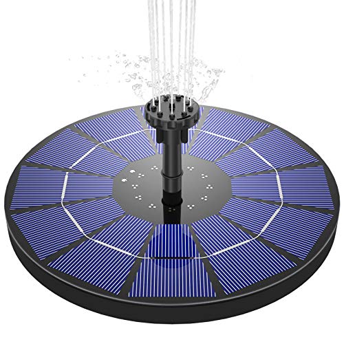 AISITIN Solar Springbrunnen 3.5W Solar Teichpumpe, Eingebaute 1500mAh Batterie, Solar Schwimmender Fontäne Pumpe mit 6 Fontänenstile für Garten