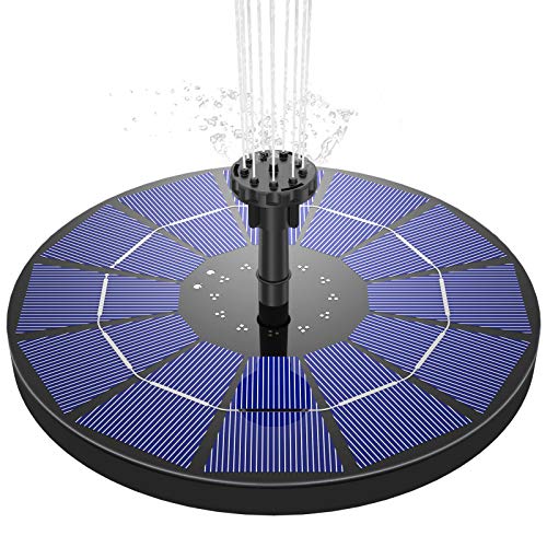 AISITIN 3,5W Solar Springbrunnen Solar Teichpumpe mit Solar Panel Eingebaute Batterie Wasserpumpe Solar Schwimmender Fontäne Pumpe mit 6 Fontänenstile für Garten, Vogel-Bad,Teich,Fisch-Behälter
