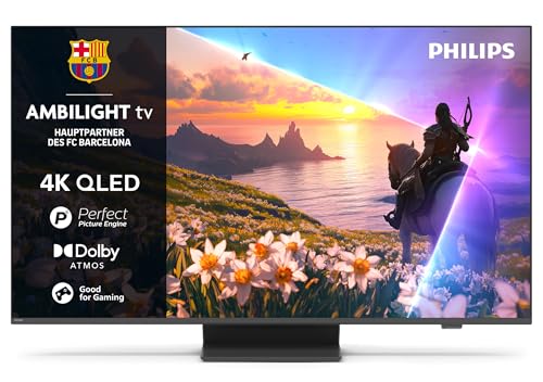 Philips Ambilight 43PUS8600 4K QLED Smart TV - 43 Zoll Display mit P5 Perfect Picture Engine Ultra HD, Titan OS, Dolby Vision und Dolby Atmos Sound
