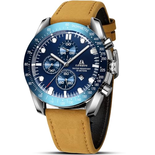 LN LENQIN Uhren Herren Analog Quarz Uhr 30M Wasserdicht Armbanduhr Herren mit Datum Mode Casual Uhren für Männer Kein Chronograph