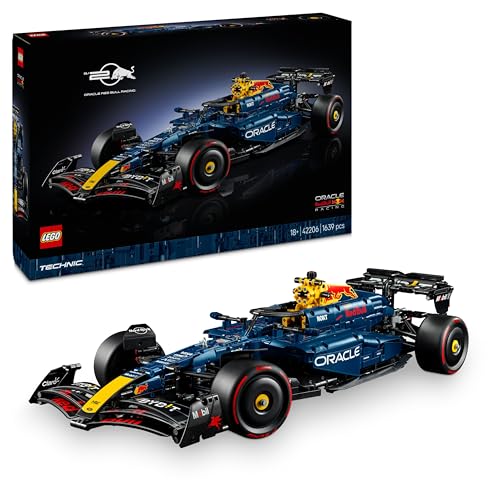 LEGO Technic Oracle Red Bull Racing RB20 F1 Car Model Kit - Collectible Formula 1 Building Set with 1:8 Scale V6 Engine, Gear Box, Steering & DRS - Gift Idea for Adult & Teenage Racing Fans - 42206