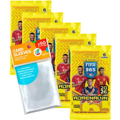 Bundle mit FIFA 365 Adrenalyn XL 2026 Trading Cards + Exklusive Collect-it Hüllen (5 Booster)