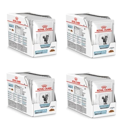 Royal Canin Veterinary Sensitivity Control | 4er Pack | 4 x 12 x 85 g | Diät-Alleinfuttermittel für ausgewachsene Katzen | Zur Minderung von Nährstoffintoleranzerscheinungen