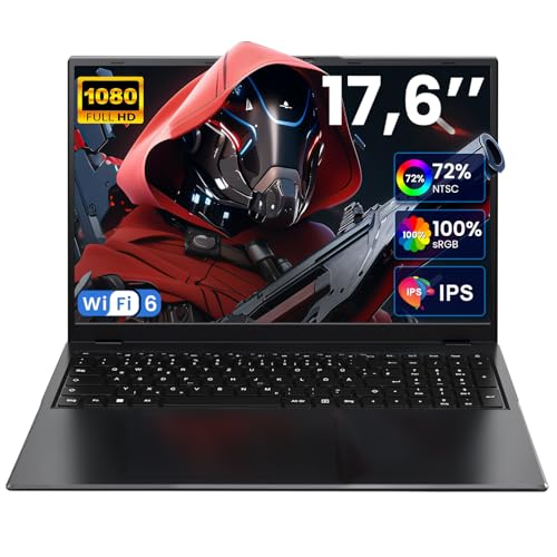 jumper Laptop 17,6 Zoll, 100% sRGB FHD Display, 16GB RAM 512GB SSD + 128GB eMMC, N95 CPU, Leuchtende Tastatur, WiFi-6, 7000mAh, Notebook für Studenten und Unternehmen