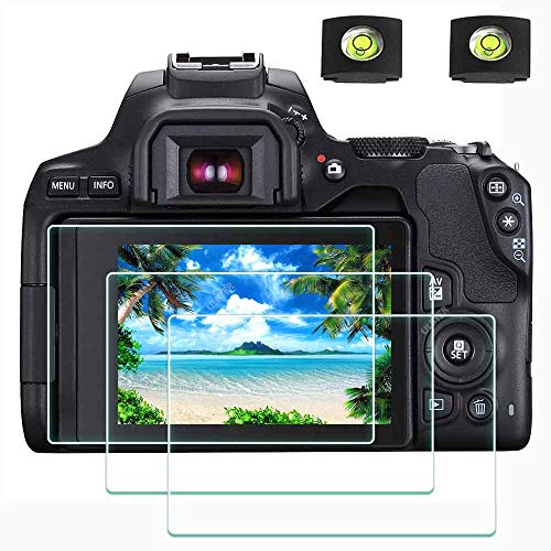 ULBTER Displayschutzfolie Schutzfolie für Canon EOS 250D DSLR-Kamera und Blitzschuhabdeckung, 0,3 mm 9H Härte gehärtetes Glas Kratzfest, Anti-Fingerabdruck- 3 Stück