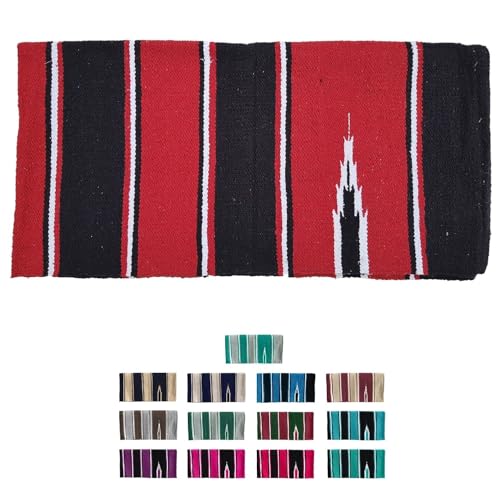 NETPROSHOP Navajo Westerndecke Baumwolle Sattelunterlage Satteldecke, Farbe:Schwarz/Rot