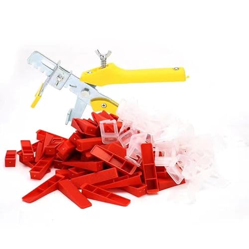 Deuvuo fliesen nivelliersystem 2mm, 401 Teiliges Nivelliersystem, 300 Zuglaschen, 100 Keile und zange, Fliesen Werkzeug für die Steinverlegung