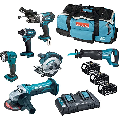 Amazon Exklusiv: Makita DLX6104TX2 18V Li-Ion LXT 6-teiliges Kombi-Kit komplett mit 3 x 5,0 Ah Akkus und Ladegerät mit zwei Anschlüssen, Lieferung in einer LXT Werkzeugtasche