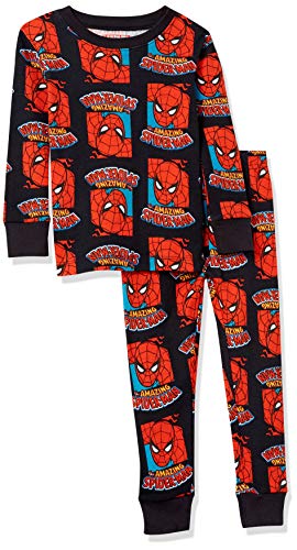 Amazon Essentials Marvel Jungen Eng Anliegende Schlafanzugsets, 2-Teilig, Marvel Spiderman, 6-7 Jahre