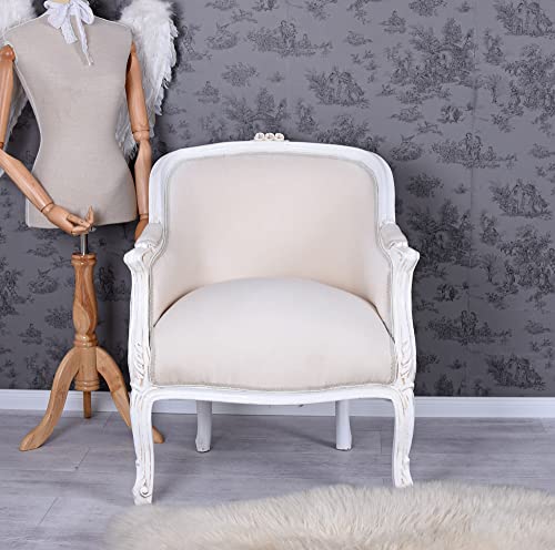 Sessel Barock Bergere en Confessional Armlehnensessel Holz beige cat660b01 Palazzo Exklusiv