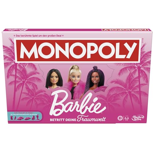 Monopoly Barbie Edition, das Klassische Brettspiel inspiriert von Barbies Traumwelt und ihren Abenteuern, originelles für Kinder und Teenager