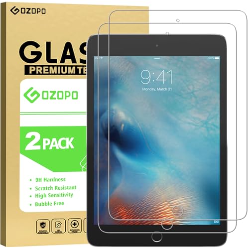 GOZOPO [2 Stück] Schutzfolie für iPad mini 5. /4. Generation (iPad mini 5/4 7.9 Zoll, 2019/2015), Gehärtetem Glas Displayschutzfolie