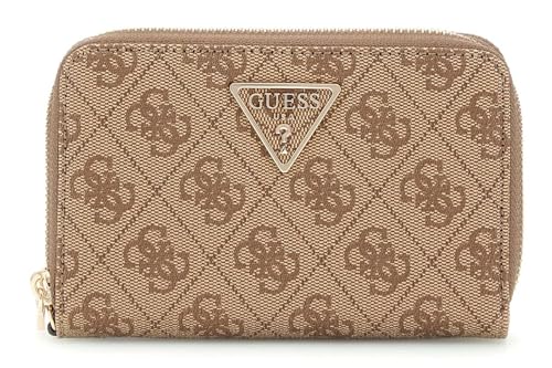 GUESS Geldbörse Laurel II SLG Medium Double Zip Wallet Latte Logo beige