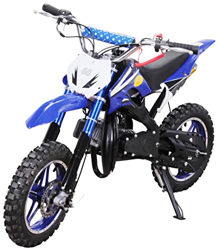 Kinder Mini Crossbike Delta 49 cc 2-takt Dirt Bike Dirtbike Pocket Cross (Blau)