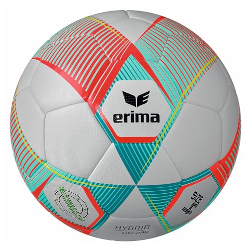 Erima Unisex Jugend HYBRID LITE 290 Fußball (7192408), Fiery-Coral/Petrol, 4