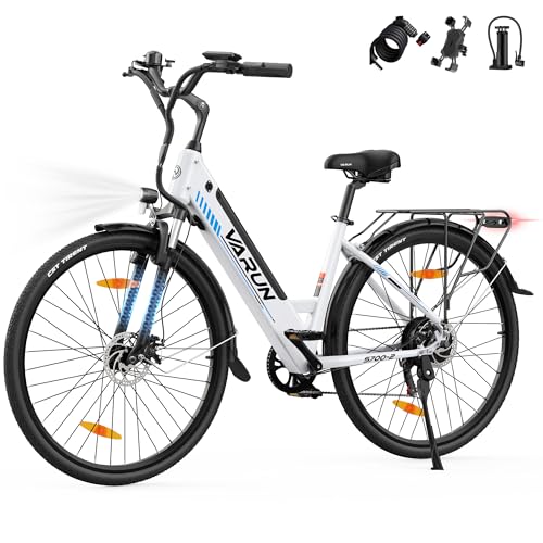 VARUN E Bike, 28 Zoll E-Bike Damen Herren mit 48V 499.2Wh Akku, Bis zu 100KM, 250W 55Nm Motor, Elektrofahrräder E-Fahrrad mit Niedrig Rahmen, Tempomat Modus, 7-Gang, City Ebike für Pendeln, Trekking