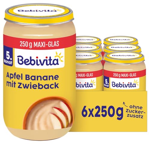 Bebivita Frucht & Getreide Zwieback in Apfel-Banane, 250g 6er Pack (6x250g)