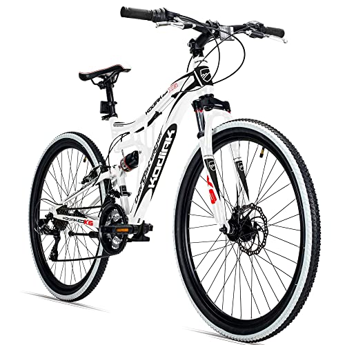 Bergsteiger Kodiak 26 Zoll, 29 Zoll Mountainbike, Scheibenbremse, 21 Gang-Schaltung, Vollfederung, Fully MTB für Jungen, Mädchen, Damen & Herren