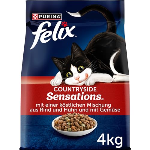 Felix Countryside Sensations Katzenfutter trocken, mit Rind und Huhn, 1er Pack (1 x 4kg)