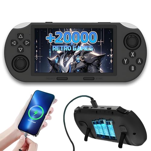 SF3000 Handheld Spielkonsole Retro Videospielkonsole,20000+ Spiele,Dual Core Prozessor,E-Book/Musik/Video-Wiedergabe/Notfall-Ladung des Handys,14 Emulatoren,4,5-Zoll-IPS-HD-Bildschirm