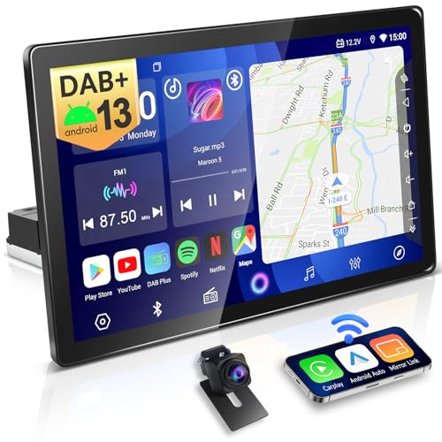 PORMIDO autoradio mit Bildschirm:11,8 Zoll 2K Touch Display mit DAB+ Wireless Apple CarPlay & Android Auto 1din Radio 8-Core 4GB+64GB Android 13 Navi WiFi Bluetooth Rückfahrkamera for Auto-Upgrade