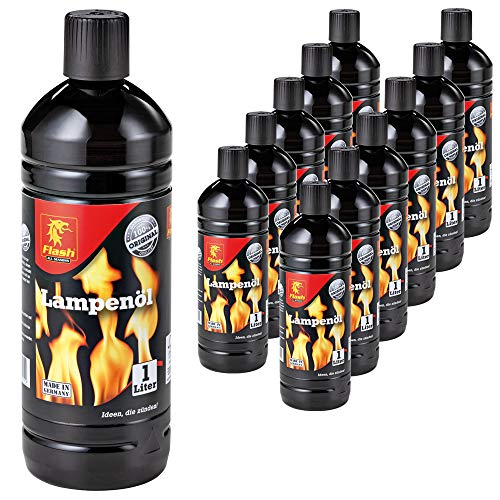 12 Liter (12x 1 Liter) Flash Lampenöl Petroleum-Lampen Gartenfackel Öl