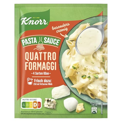 Knorr Pasta Sauce Quattro Formaggi leckere Nudelsauce mit 4 Sorten Käse 250 ml
