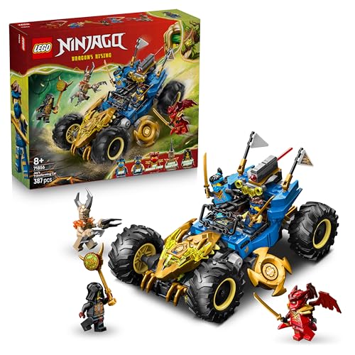 LEGO NINJAGO 2in1 Jays Transformationsflitzer - Ninja Truck mit 5 Minifiguren, inkl. Kai und NYA, sowie Shuriken und Schwertern - Kreatives Geschenk für Jungen ab 8 Jahren und Fans - 71856