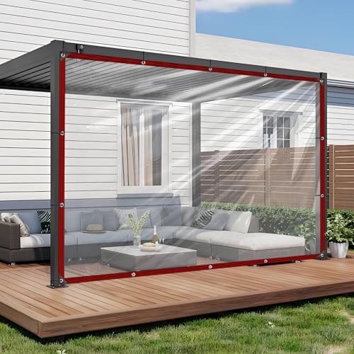 Transparente Plane - 2X3m Transparent Planen Wasserdicht mit ösen Plane Durchsichtig für GewäChshaus Gartenplane Abdeckplane Transparent für Regenschutz terrasse Balkon außenbereich carport