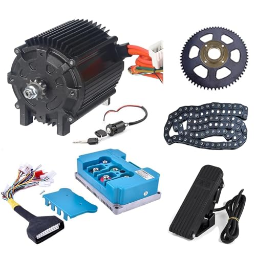 Kunray Elektromotor 72V 5000W Motor Hohe Leistung Verbesserter, Go Kart Elektro Motor, 6800 U/min Elektromotor für Gokart, Scooter, Dirtbike, ATV/Motorrad, Razor Upgrade Bausatz(5000w moto kit)