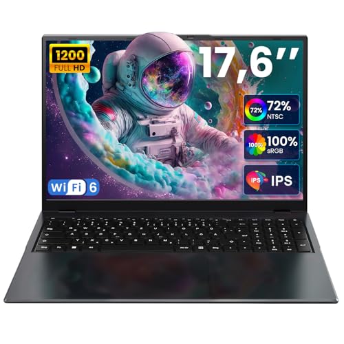 jumper Laptop 17,6 Zoll, 100% sRGB FHD Display, 16GB RAM 512GB SSD + 128GB eMMC, N95 CPU, Leuchtende Tastatur, 7000mAh, WiFi-6, Notebook für Studenten und Unternehmen