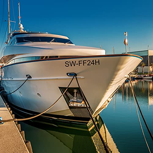 Finest Folia Bootskennzeichen Bootsnummer schwarz oder weiß 10cm hoch Aufkleber Folie selbstklebend wasserfest Nummernschild für Boote Schiffe Sportboot (09 Bootskennzeichen)